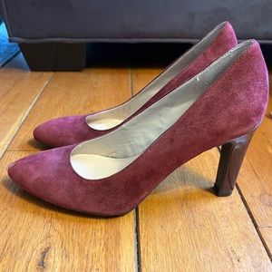 Franco Sarto size 7 with 3 inch heels. Dark maroon/red